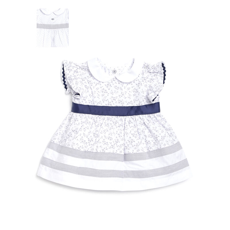 Girls Grey Printed Short Sleeve Dress image number 0